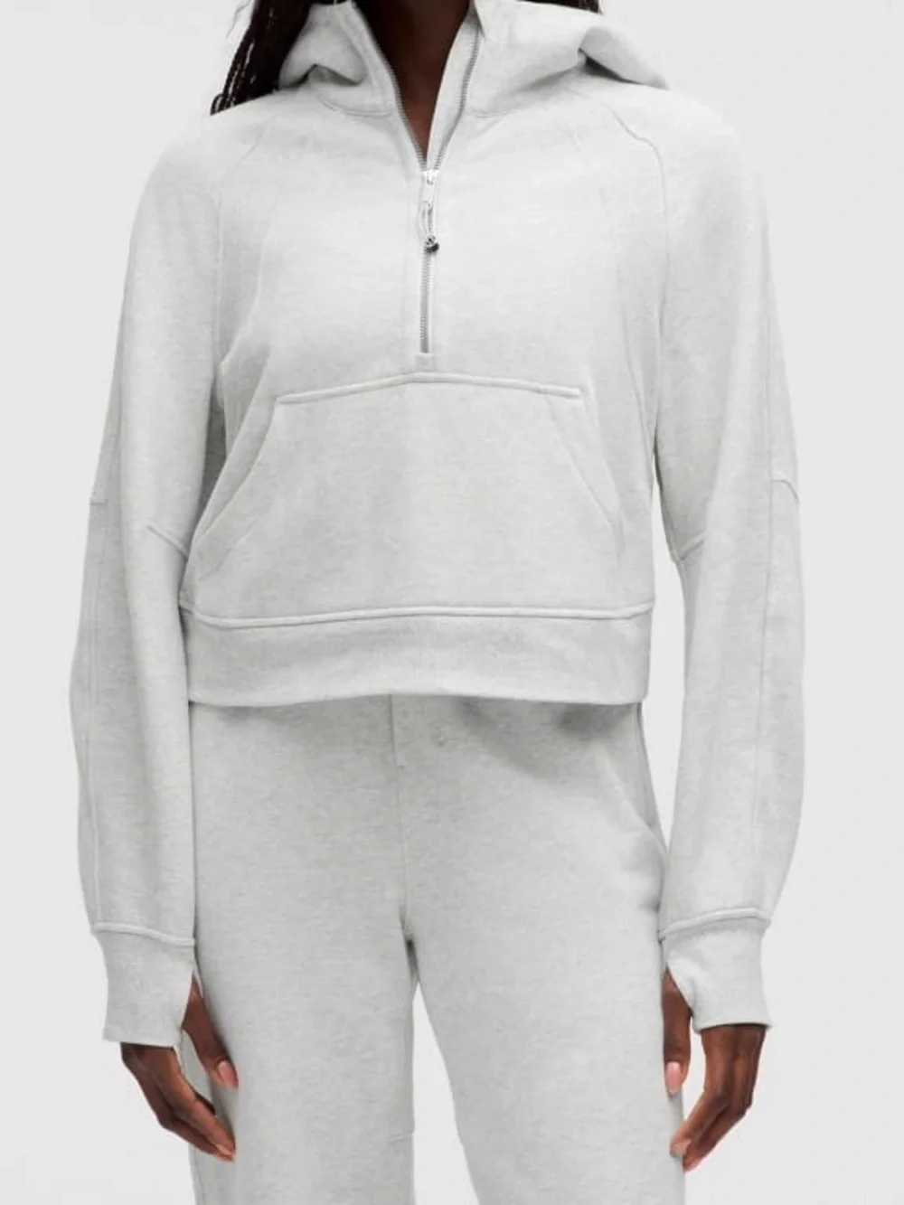 Lululemon light gray half zip scuba size m / l